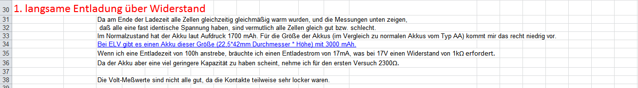 Überlegungen vor der 1. Entladung